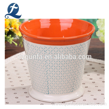 Fashion Indoor Outdoor Patterned Ventilate Ceramic Flowerpot